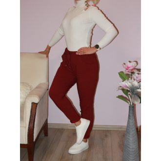 Zsebes ,gumisderekú nadrág ! bordó L-XXL