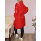 Steppelt,átmeneti ,cipzáras,zsebes,kapucnis kabát! piros XXL-3XL