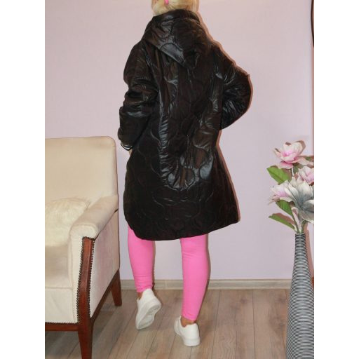 Steppelt,átmeneti ,cipzáras,zsebes,kapucnis kabát! fekete XXL-3XL