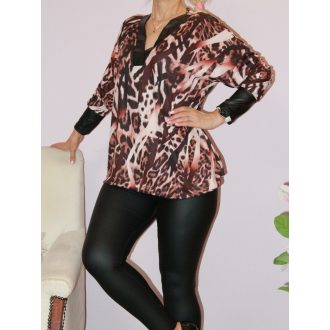   Ocelot mintás,latex betétes,V nyakú,gumis aljú felső!  L-XXL