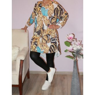 Lepkés,puhaanyagú,V nyakú tunika! XL-3XL