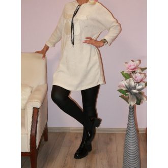 Cica páros,strasszos,kapucnis tunika! ekrü L-XL