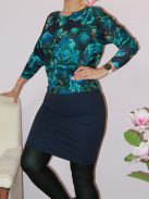 Rózsás,denevérujjas tunika/ruha !  L-XXL