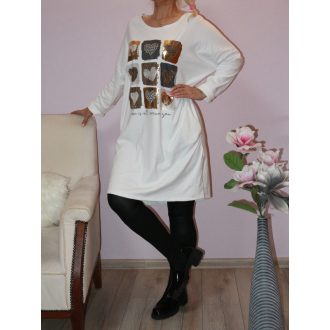 Arany szívecskés,puhaanyagú,zsebes tunika!  XL-XXL