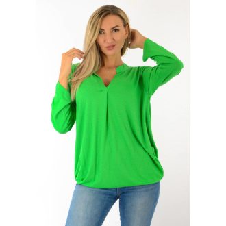 Egyszínű, ingfazonú ,gumis aljú felső! zöld L-XXL