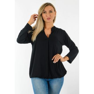Egyszínű, ingfazonú ,gumis aljú felső! fekete L-XXL