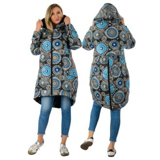   Mandala mintás,steppelt,átmeneti ,cipzáras,zsebes,kapucnis kabát!  XL-XXL