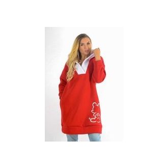Egérkés,kapucnis,zsebes,vastag tunika! piros M-XL