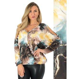   Márvány mintás, válla nyitott ,gumis aljú felső!  L-XXL