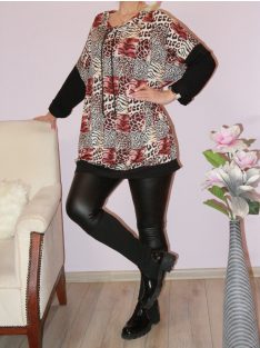 Ocelot mintás,húzott nyakú,zsebes felső! XXL-3XL