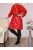 Latex anyagú,roll-up ujjú ingruha! piros !  2XL-3XL