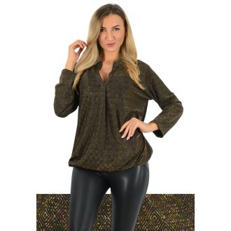   Rombusz mintás, csillogós,ingfazonú ,gumis aljú felső! bronz L-XXL