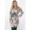 Mintás,derekán kötős,zsebes tunika/ruha! szürke-arany L-XXL