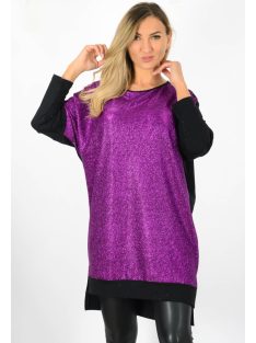   Csillámos,denevérujjas, kétoldalt felsliccelt tunika! püspöklila XL-2XL