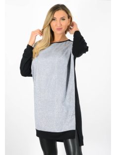   Csillámos,denevérujjas, kétoldalt felsliccelt tunika! ezüst XL-2XL