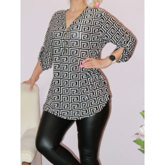 Görög mintás,cipzáras felső !  fekete-fehér L-XXL