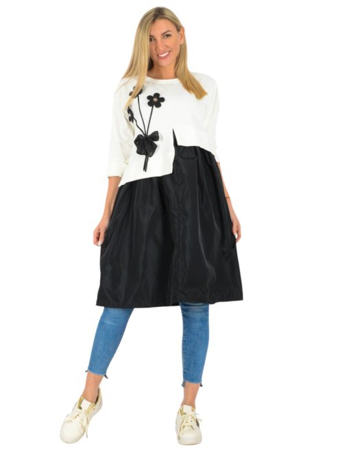 Virágdíszítéses,masnis,A vonalú tunika/ruha! L-XL