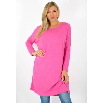 Vékony kötött,denevérujjas tunika ! pink L-XXL