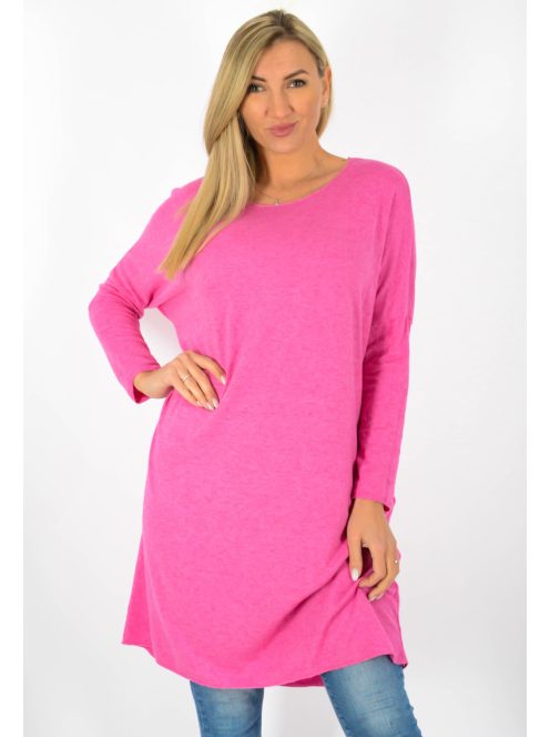 Vékony kötött,denevérujjas tunika ! pink L-XXL