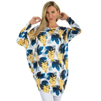 Levél mintás,aszimmetrikus, lenge tunika!  L-XXL