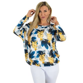 Levél mintás,aszimmetrikus,gumis aljú felső ! L-XXL