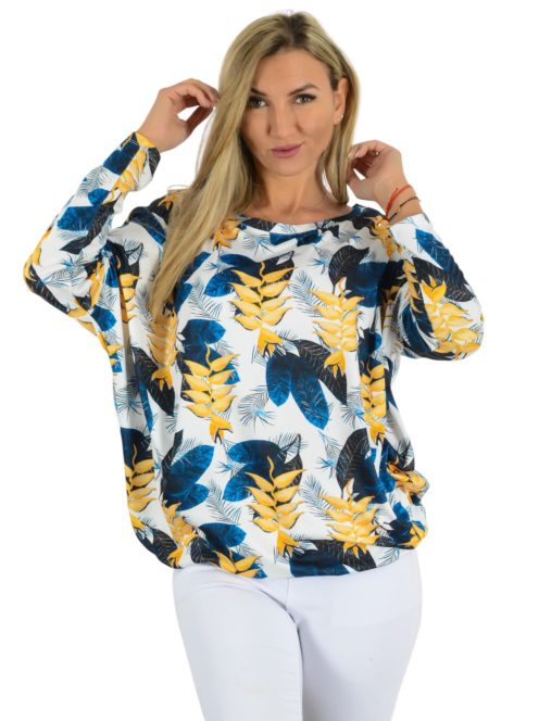 Levél mintás,aszimmetrikus,gumis aljú felső ! L-XXL