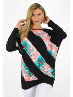 Pávatollmintás betétes,passzés aljú felső!  L-XL