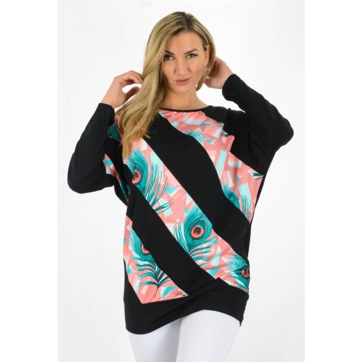 Pávatollmintás betétes,passzés aljú felső!  L-XL