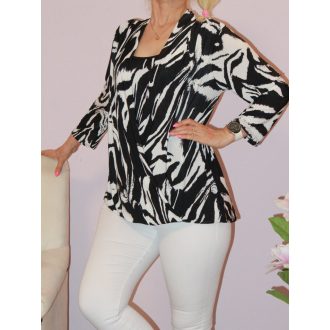 Átlapolt  mintás felső ! fekete-fehér L-XXL