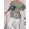 Szívecskés,mintás felső! khaki L-XXL