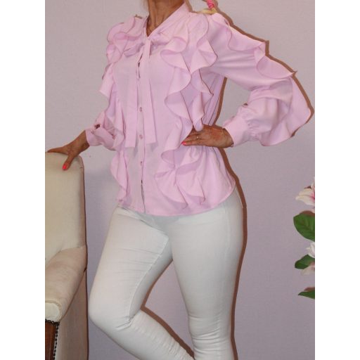 Zsabós,nyaknál kötős ing ! rózsaszín M-L