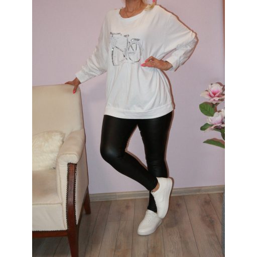 Flitteres bringás felső! fehér XXL-3XL