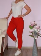 Zsebes ,gumisderekú nadrág ! piros L-XXL