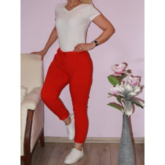 Zsebes ,gumisderekú nadrág ! piros L-XXL