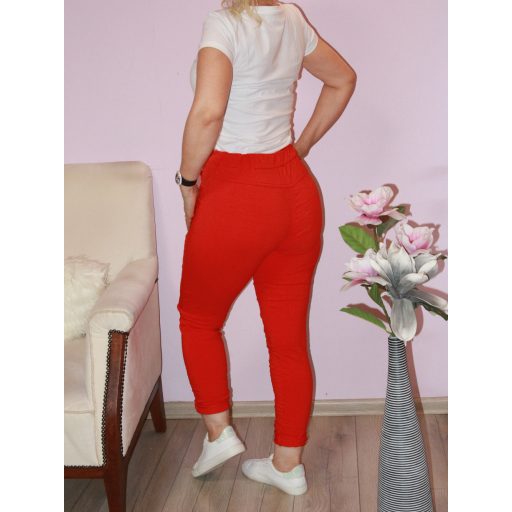 Zsebes ,gumisderekú nadrág ! piros L-XXL