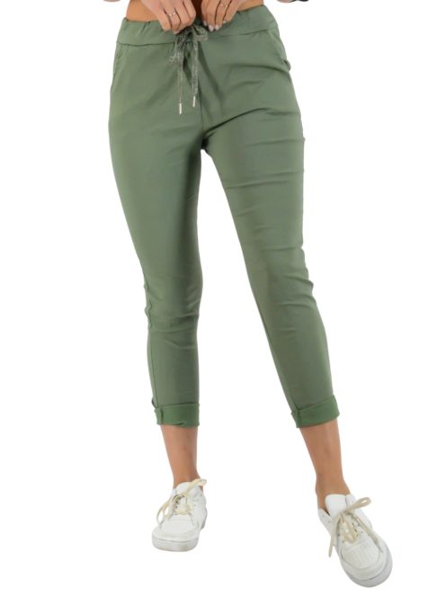 Zsebes ,gumisderekú nadrág ! khaki L-XXL
