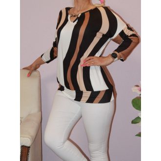 Csíkos,denevérujjas,ékszerdíszes felső!  L-XXL