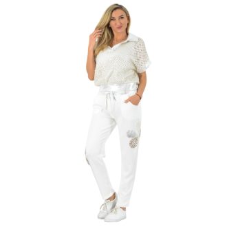   Prémium minőségű,ezüst mintás,horgoltas,zsebes szett ! törtfehér-ezüst M-XL