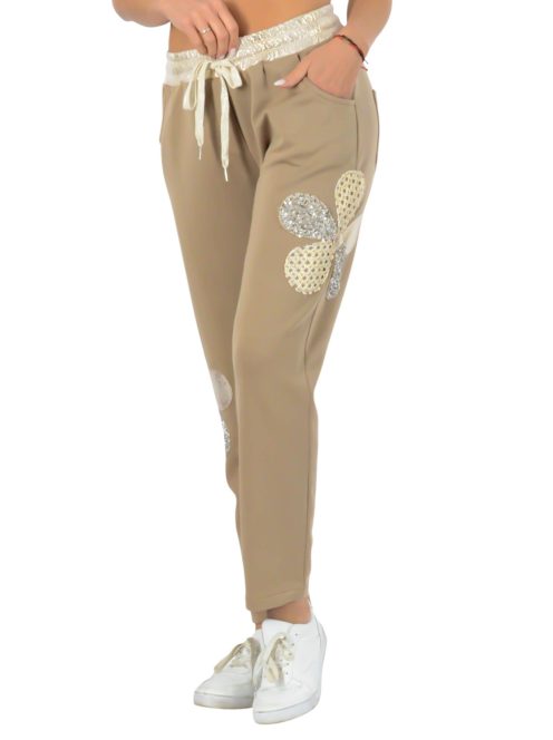 Prémium minőségű,arany virágmintás,zsebes nadrág ! camel M-XL