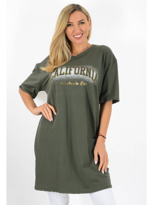 California feliratos,pamut tunika! khaki L-XXL