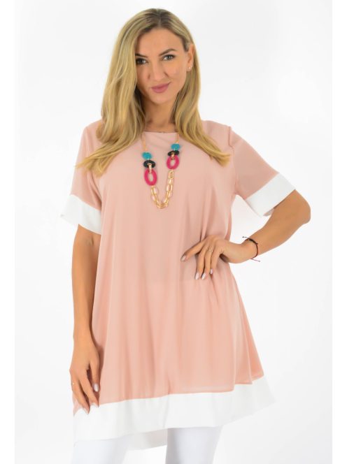 Láncos A vonalú,muszlin tunika! púderrózsaszín L-XL