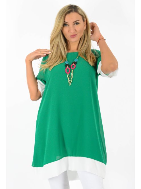 Láncos A vonalú,muszlin tunika! zöld L-XL