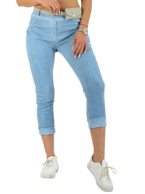 Koptatott,zsebes ,gumisderekú,táskás öves nadrág ! farmerkék L-XL