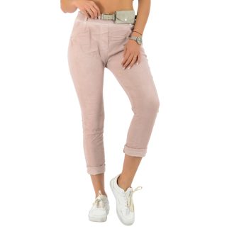   Koptatott,zsebes ,gumisderekú,táskás öves nadrág ! púderrózsaszín L-XL