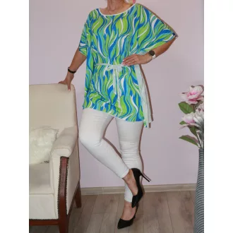  Hullám mintás, lepel tunika! zöld-királykék M-XL