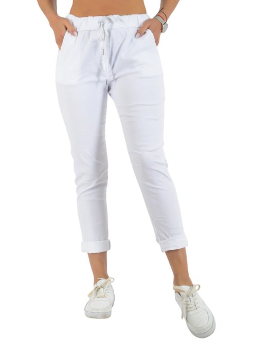 Zsebes ,gumisderekú nadrág ! fehér L-XXL