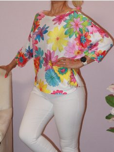Virágos,denevérujjas,cérnakötött felső!  L-XXL