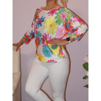 Virágos,denevérujjas,cérnakötött felső!  L-XXL