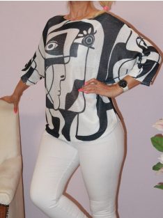 Picasso mintás,denevérujjas,cérnakötött felső!  L-XXL