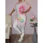 Virágos,V nyakú,hátulja hosszabb  tunika ! fehér-pink XL-XXL